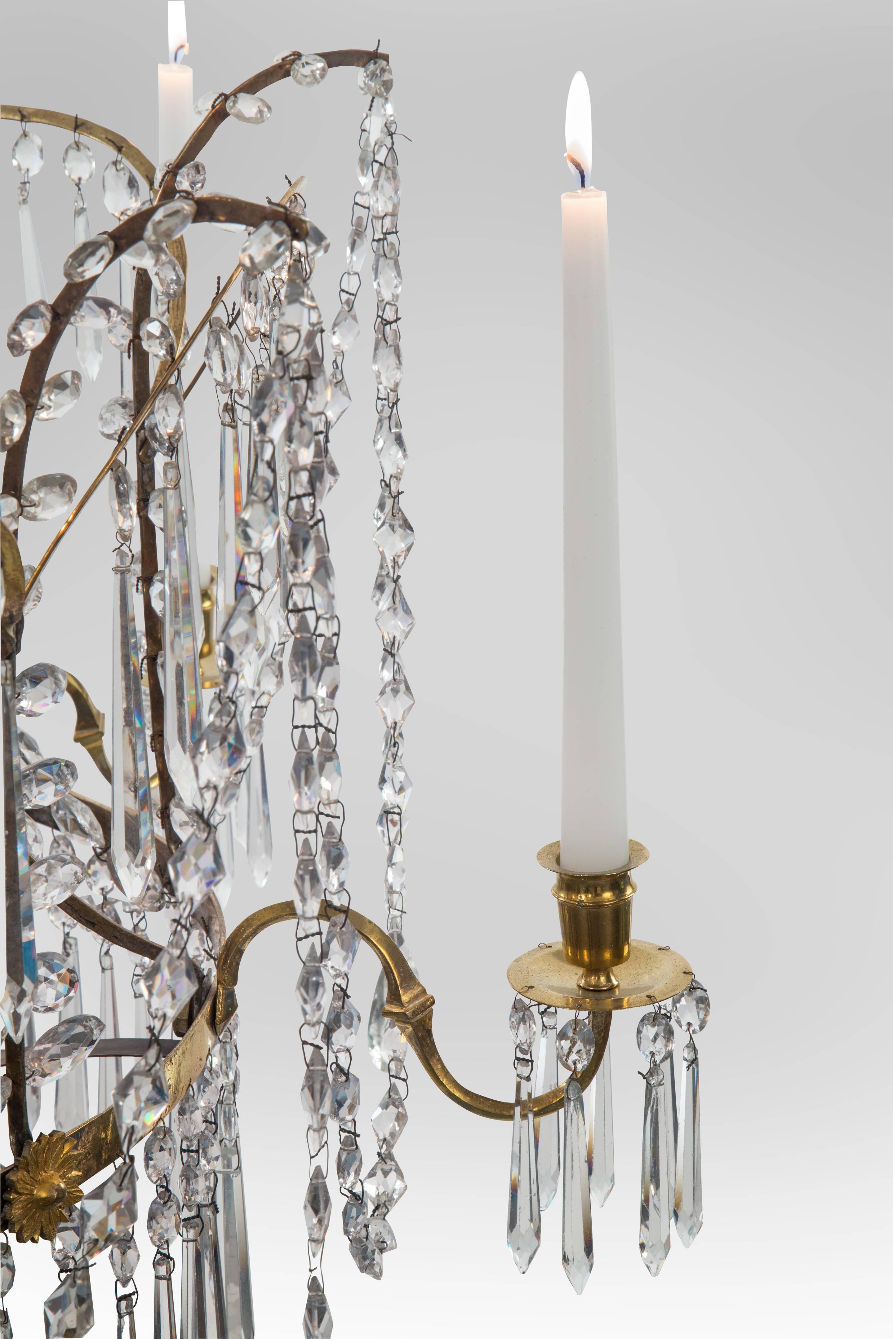 Russian Cut Glass, Silvered and Gilt Bronze 7 Light Chandelier, 18th Century 2