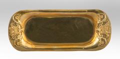 A Swedish Neoclassical Brass Pen Tray / Butter Dish