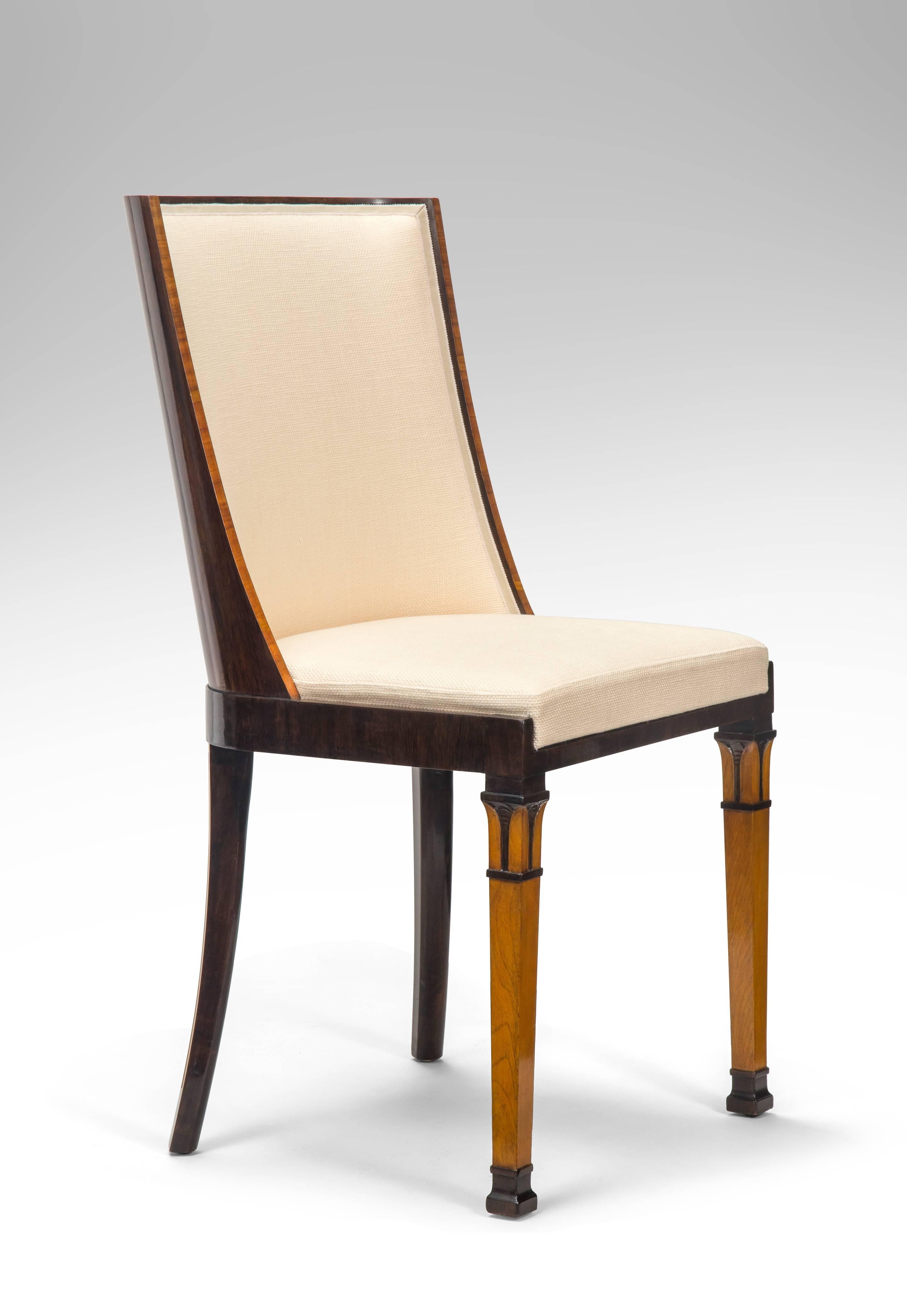 Art Deco Erik Chambert, Attributed, Pair of Swedish Grace Period Dining Chairs