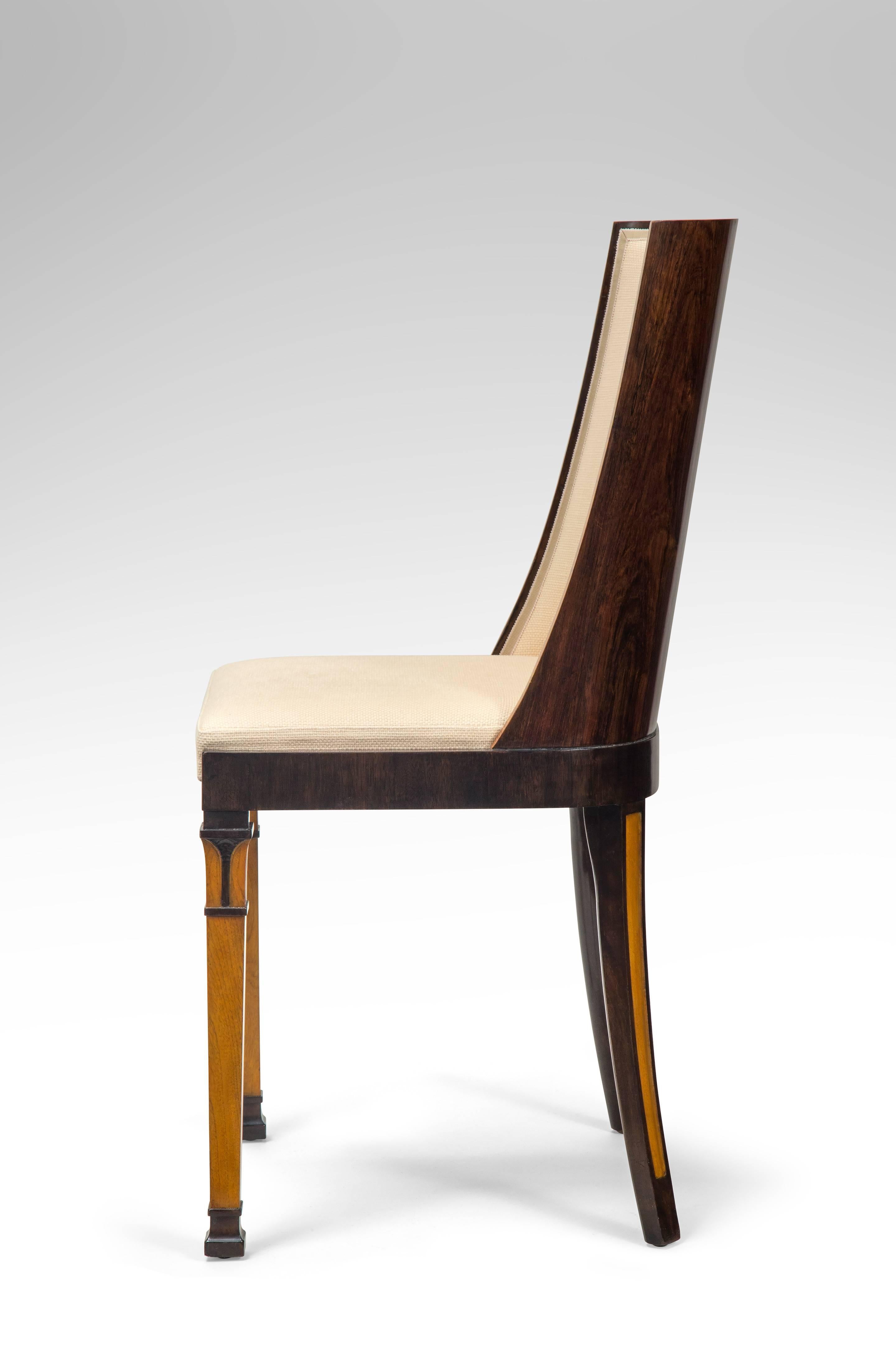 Mid-20th Century Erik Chambert, Attributed, Pair of Swedish Grace Period Dining Chairs