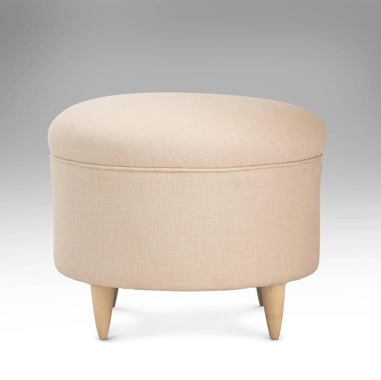 Guglielmo Ulrich, Attributed, Pair of Glazed Slipper Chairs and Matching Stool For Sale at 1stDibs