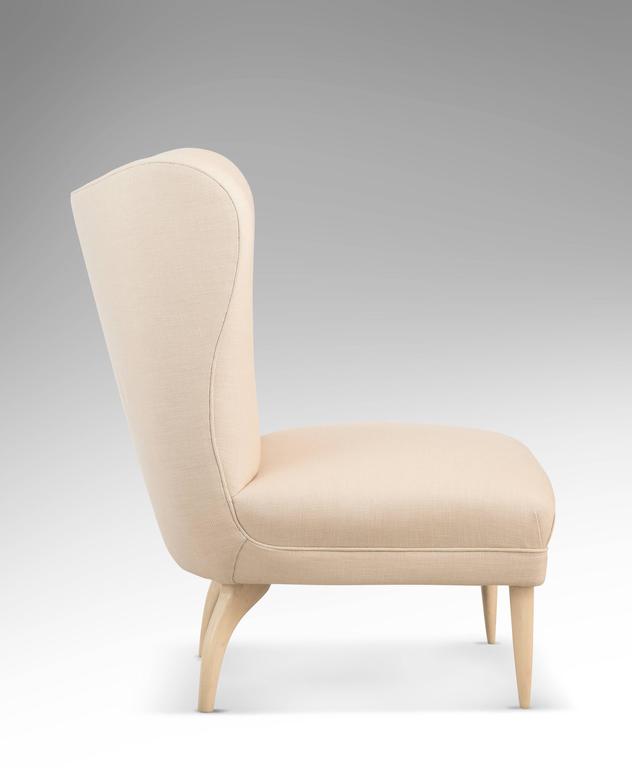 Guglielmo Ulrich, Attributed, Pair of Glazed Slipper Chairs and