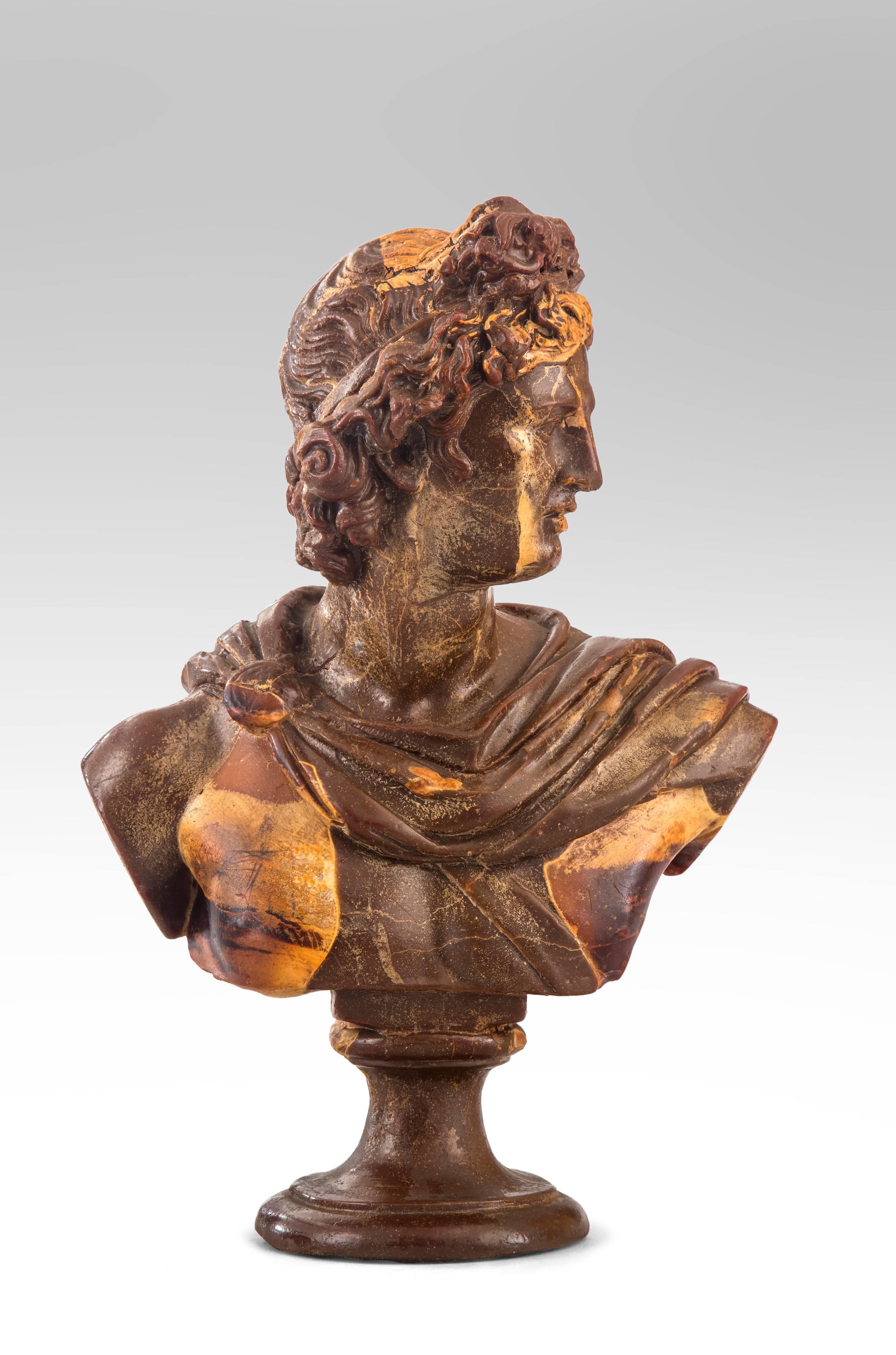 European An Unusual Composition Bust of Apollo