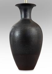 Gunnar Nylund for Rörstrand, Speckled Graphite & Rust Color Ceramic Vase / Lamp