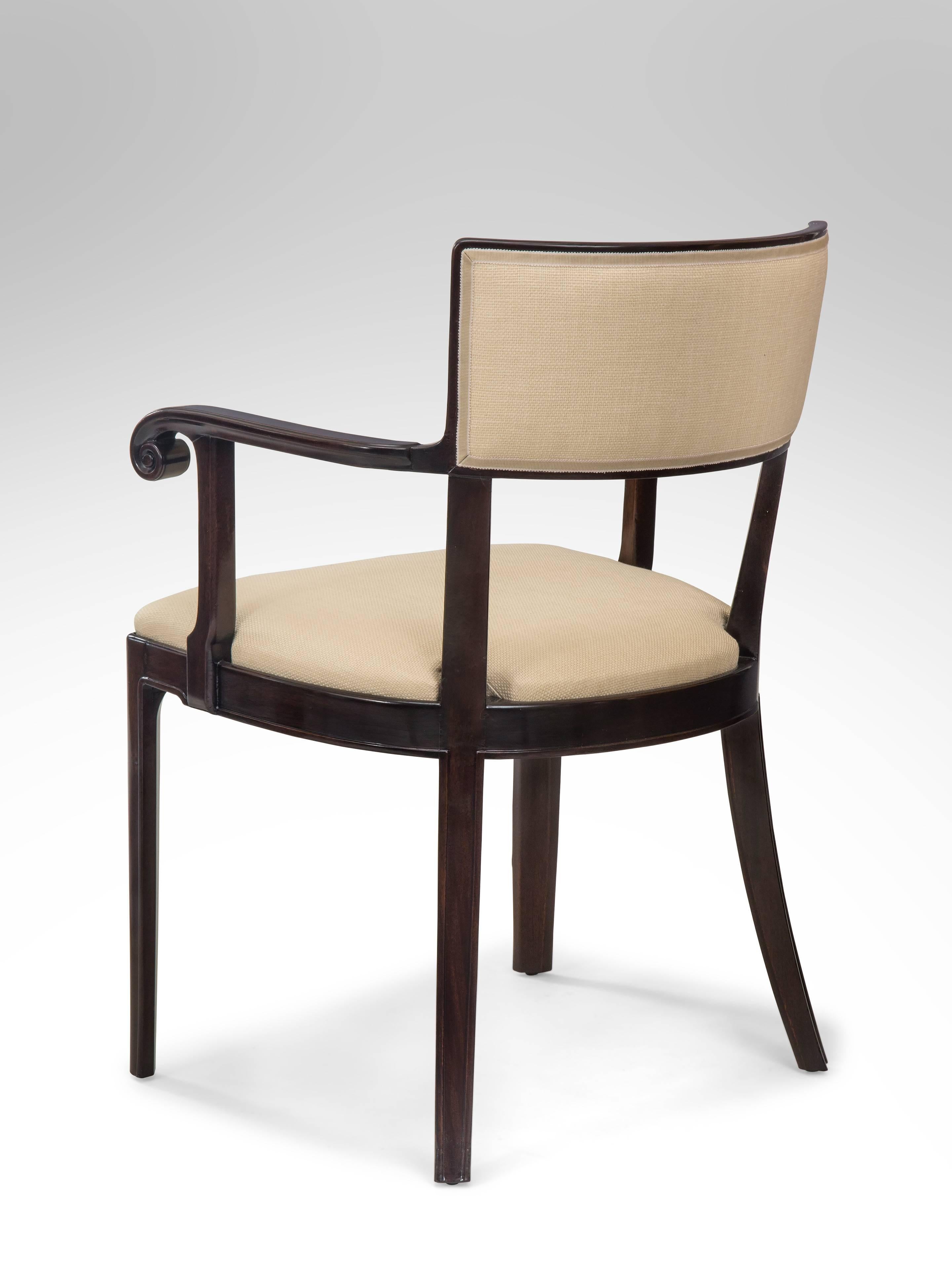 David Blomberg, Swedish Grace Period Mahogany Armchair In Good Condition In New York, NY