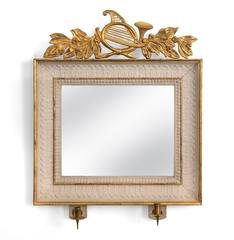 Pair of Swedish Empire Period Painted and Parcel-Gilt Wood Rectangular Mirrors