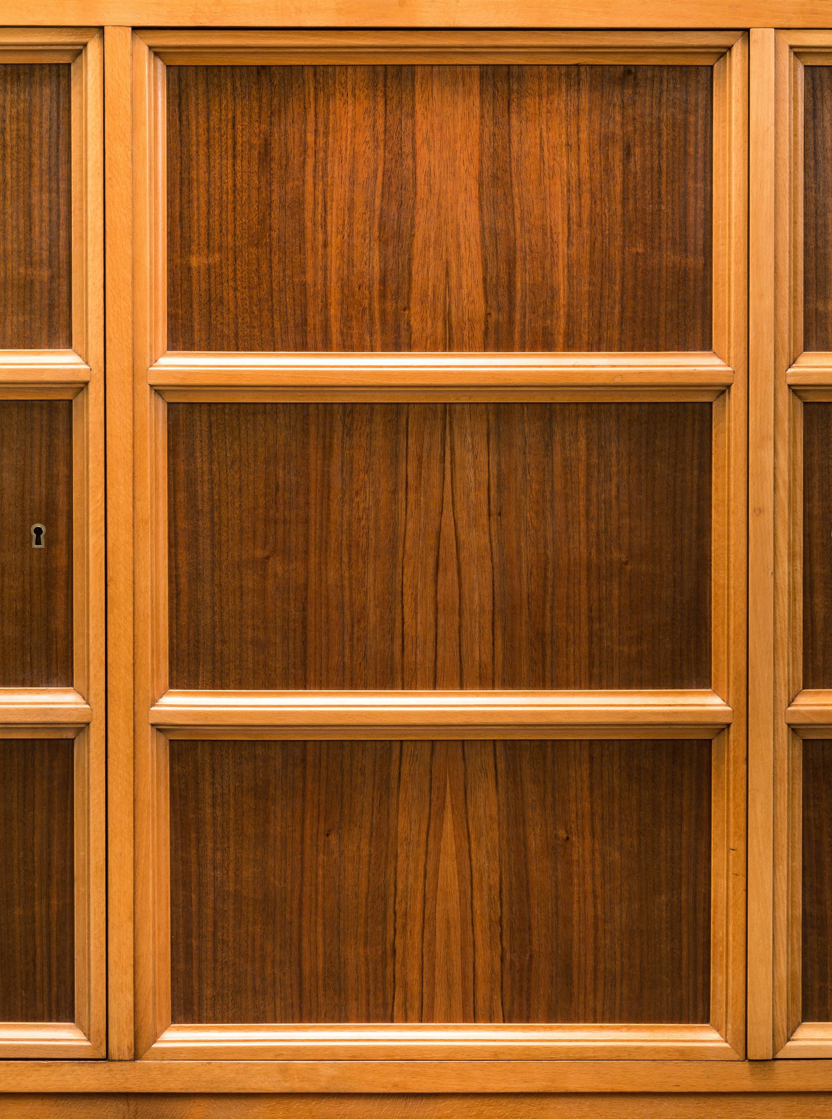 Oscar Nilsson, Attributed, Swedish Walnut and Beech Cabinet For Sale 1