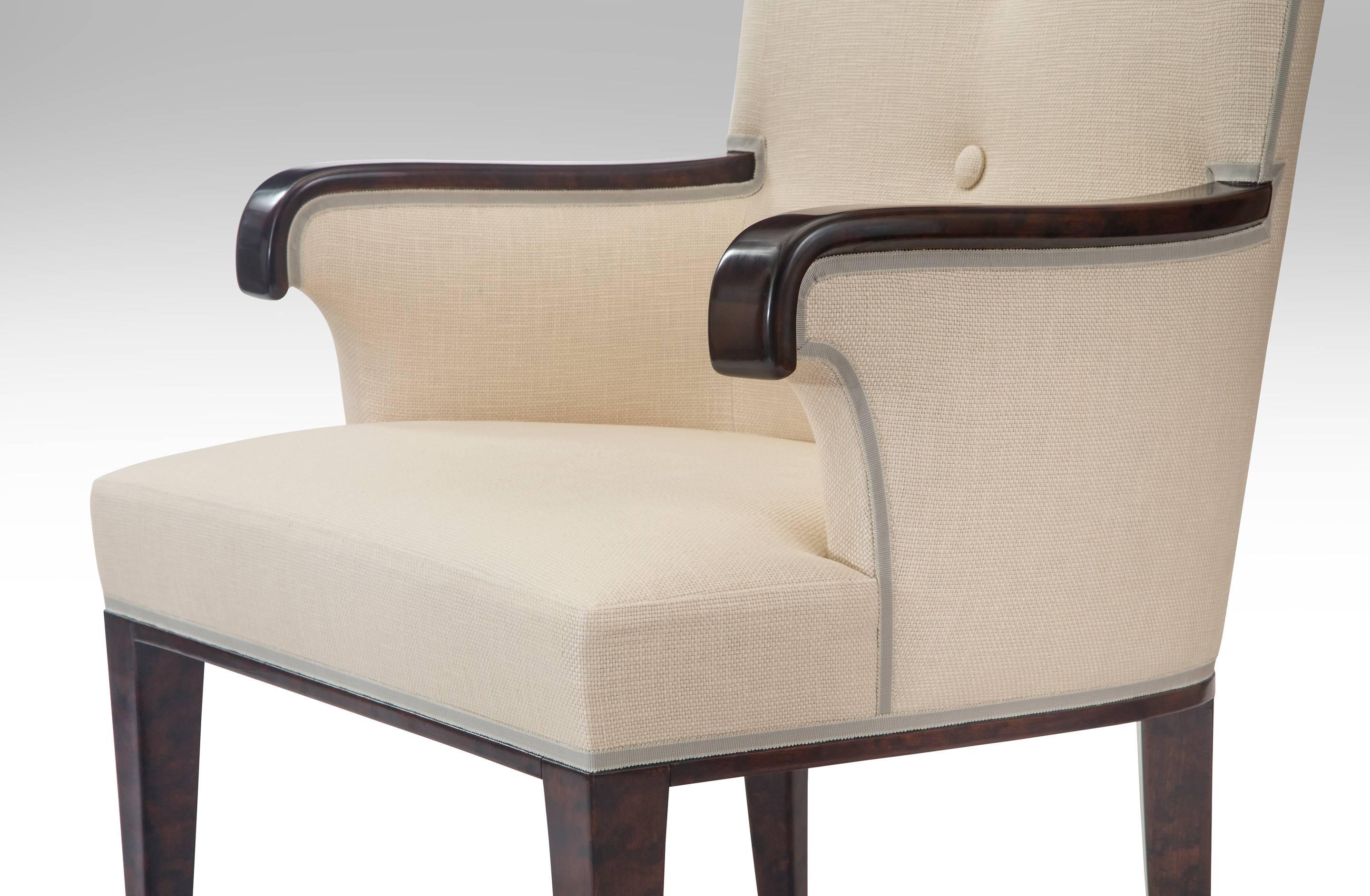 Pair of Swedish Grace Upholstered Birch Armchairs For Sale 1