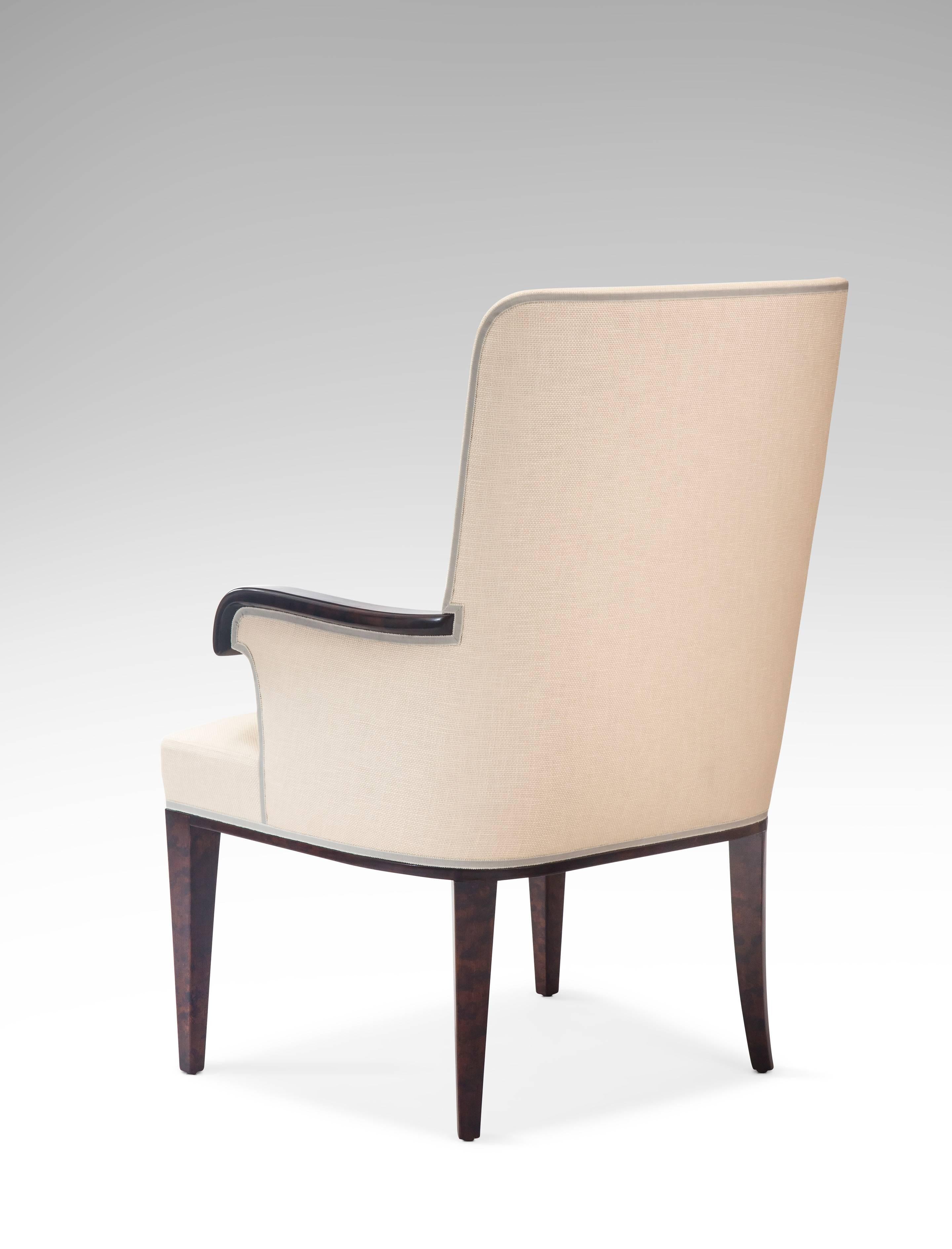 Pair of Swedish Grace Upholstered Birch Armchairs In Good Condition For Sale In New York, NY