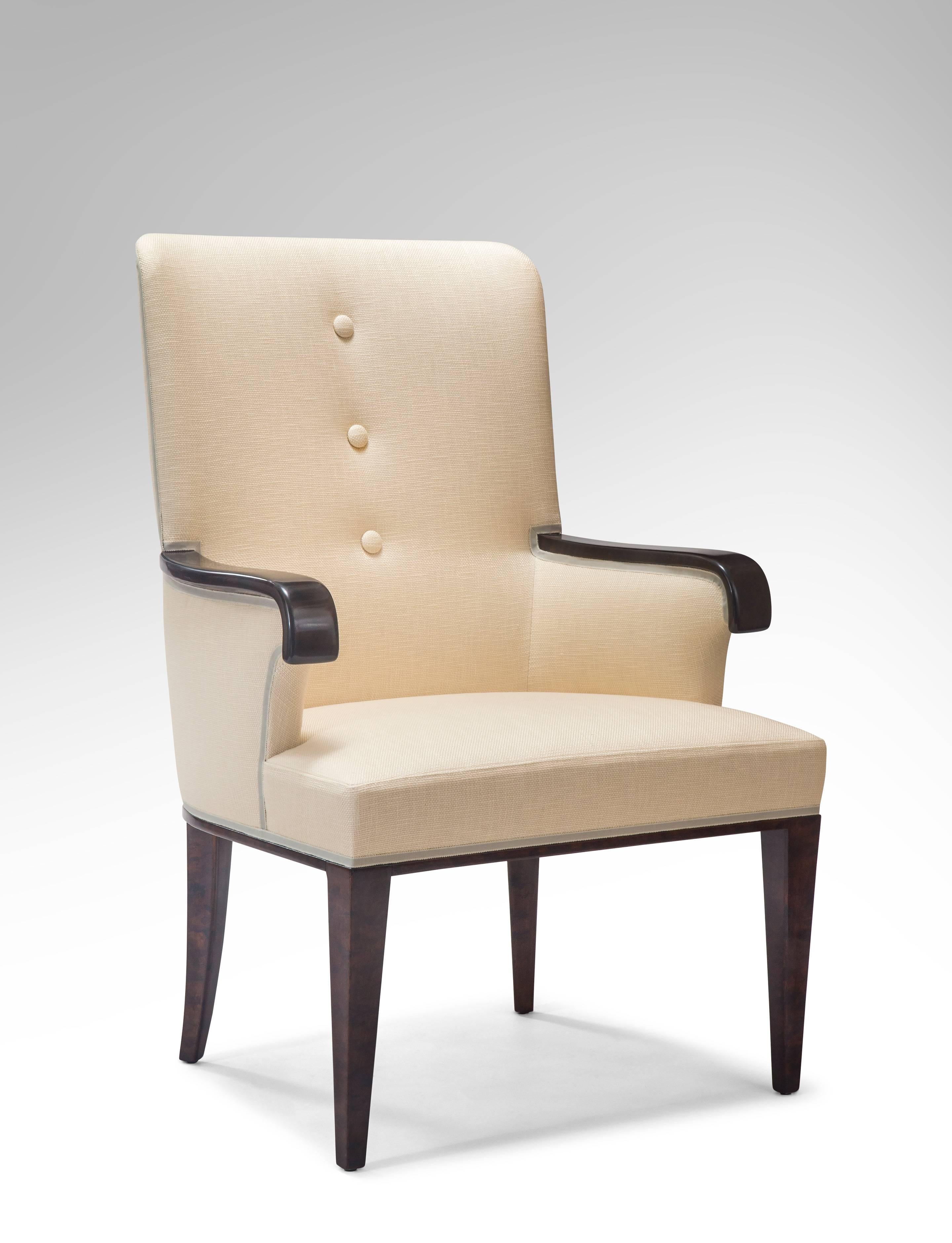 Upholstery Pair of Swedish Grace Upholstered Birch Armchairs For Sale