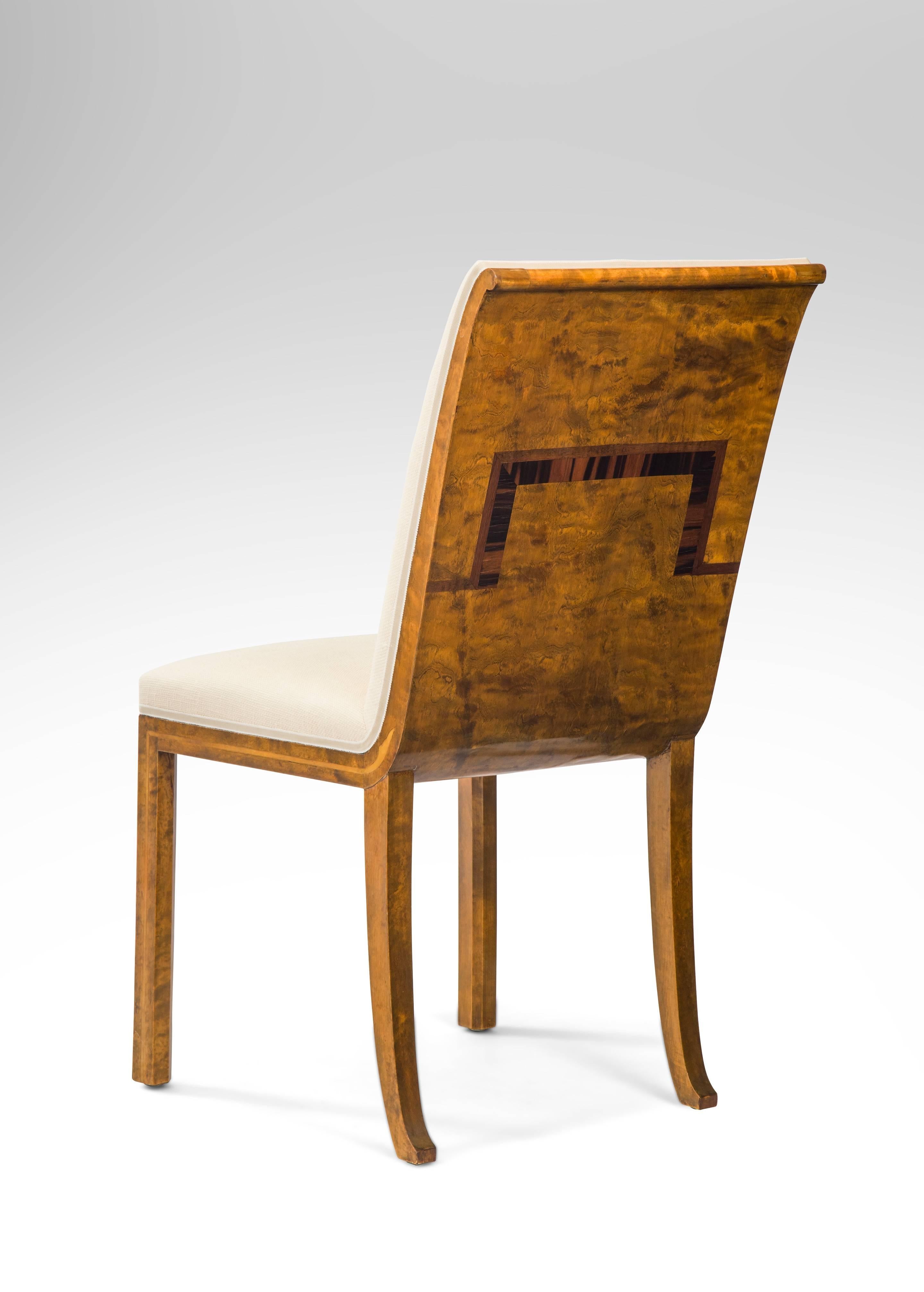 Pair of Swedish Grace Period Birch and Rosewood Chairs In Good Condition In New York, NY