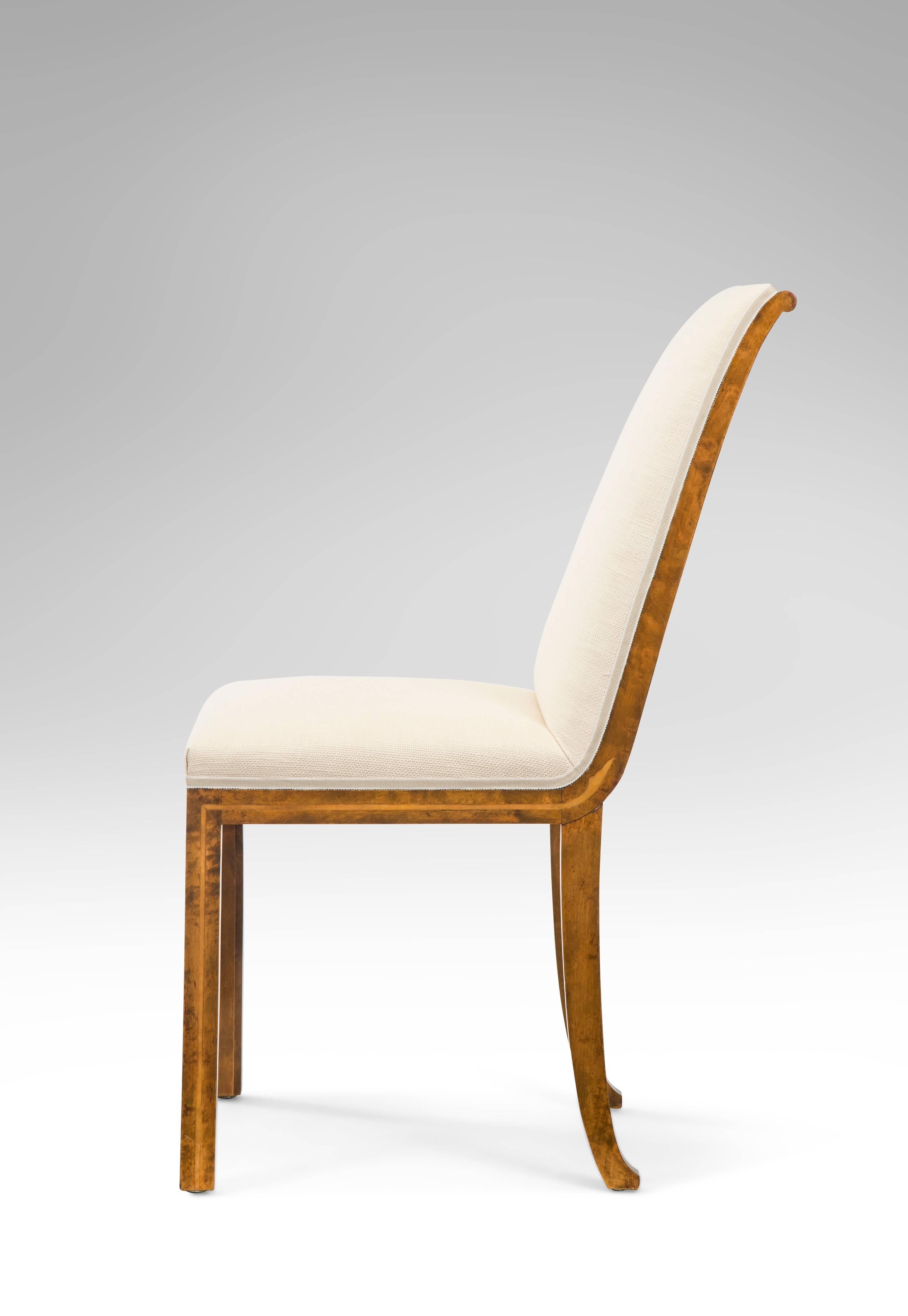 Modern Pair of Swedish Grace Period Birch and Rosewood Chairs