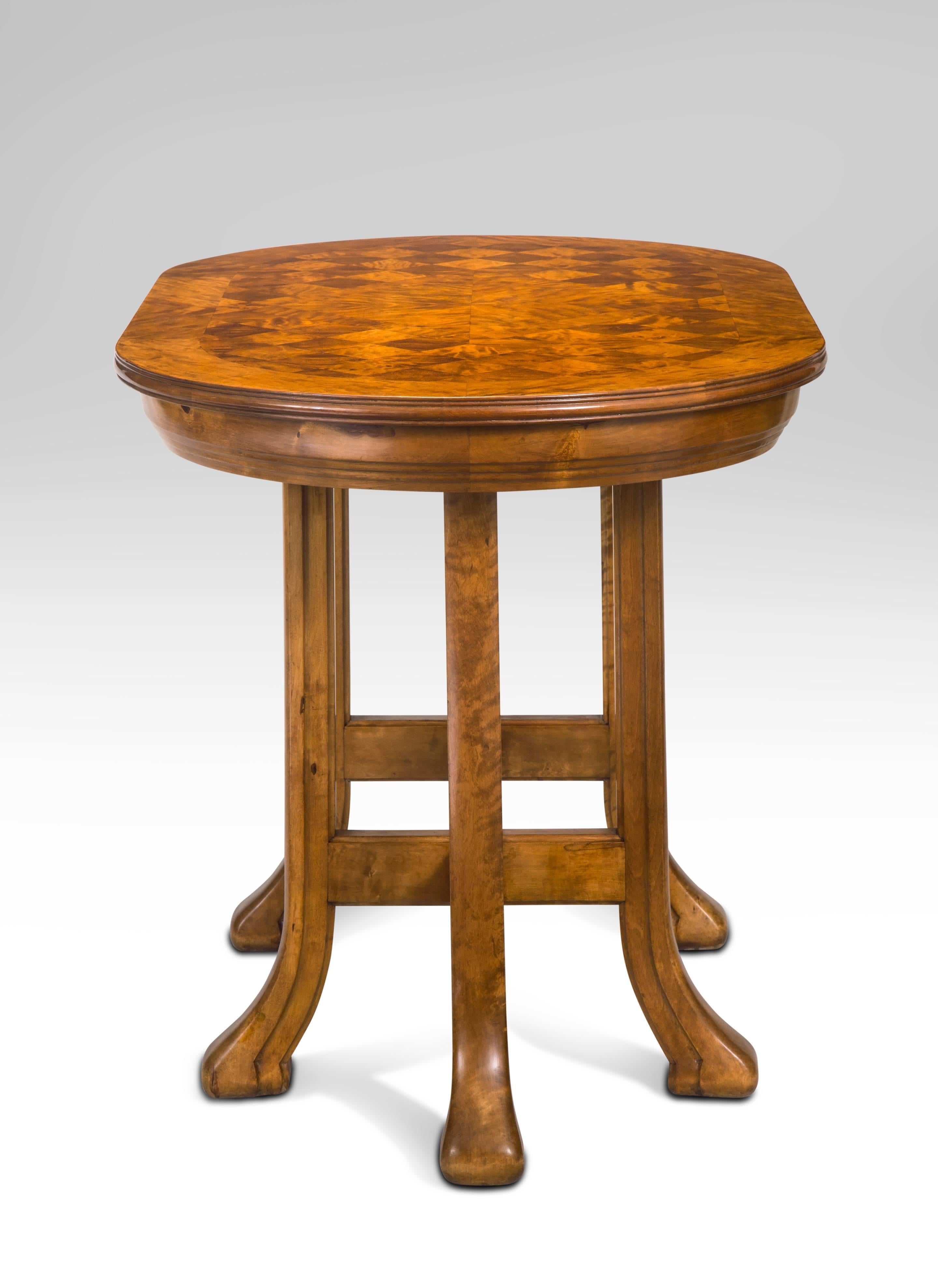 Rare Swedish Jugendstil Oval Satin Birch Table For Sale 4
