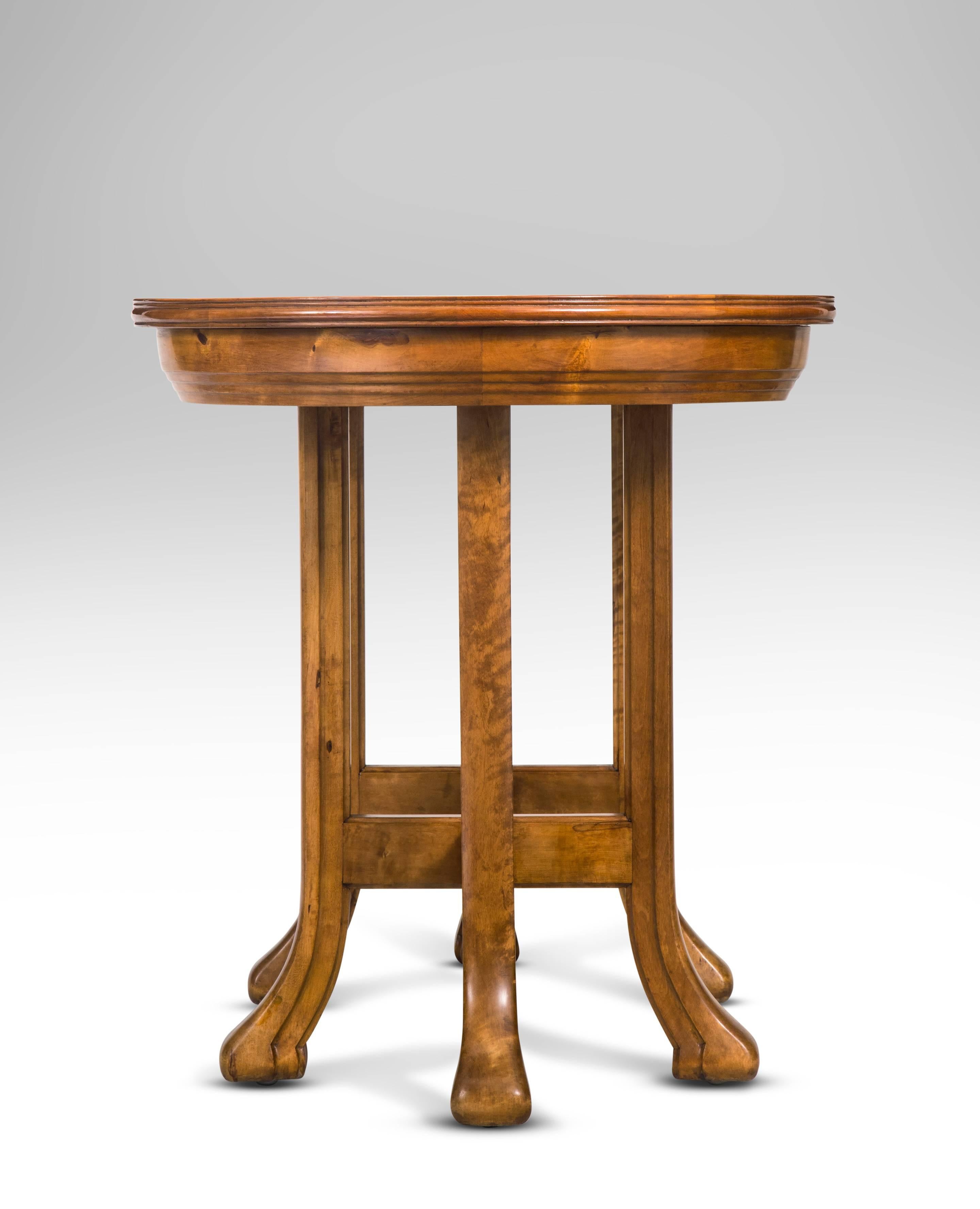 Rare Swedish Jugendstil Oval Satin Birch Table For Sale 3