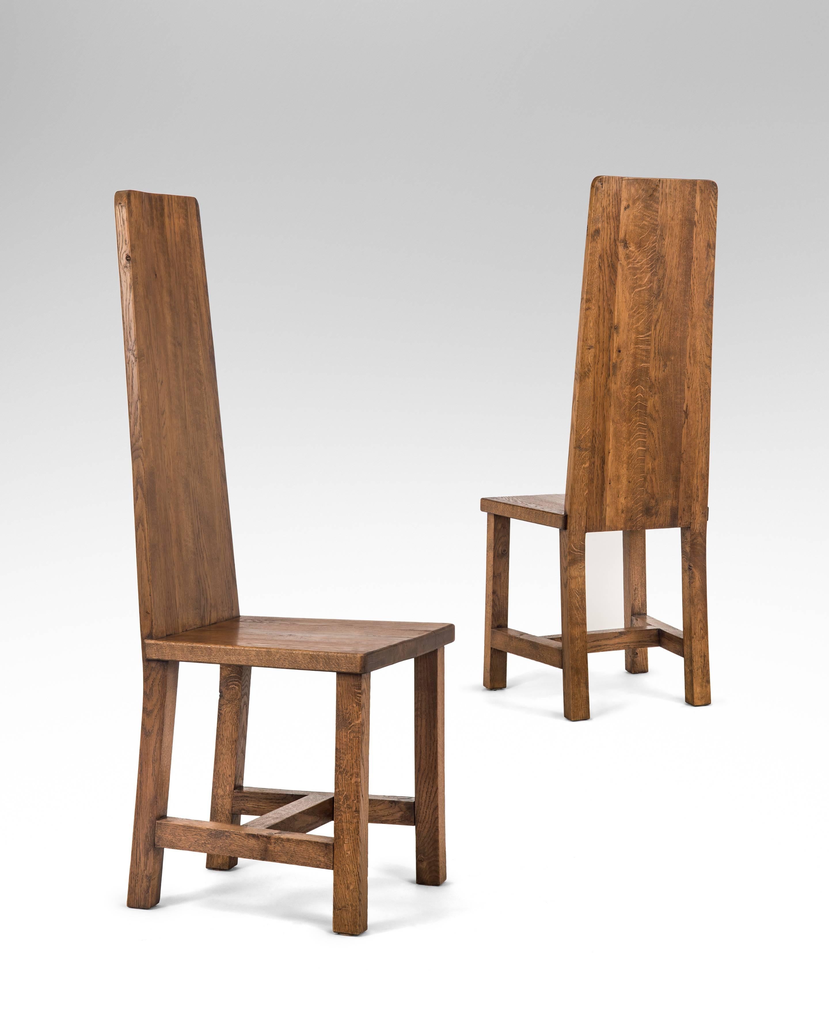 Set of 6 Swedish Oak Jugendstil Chairs For Sale 3