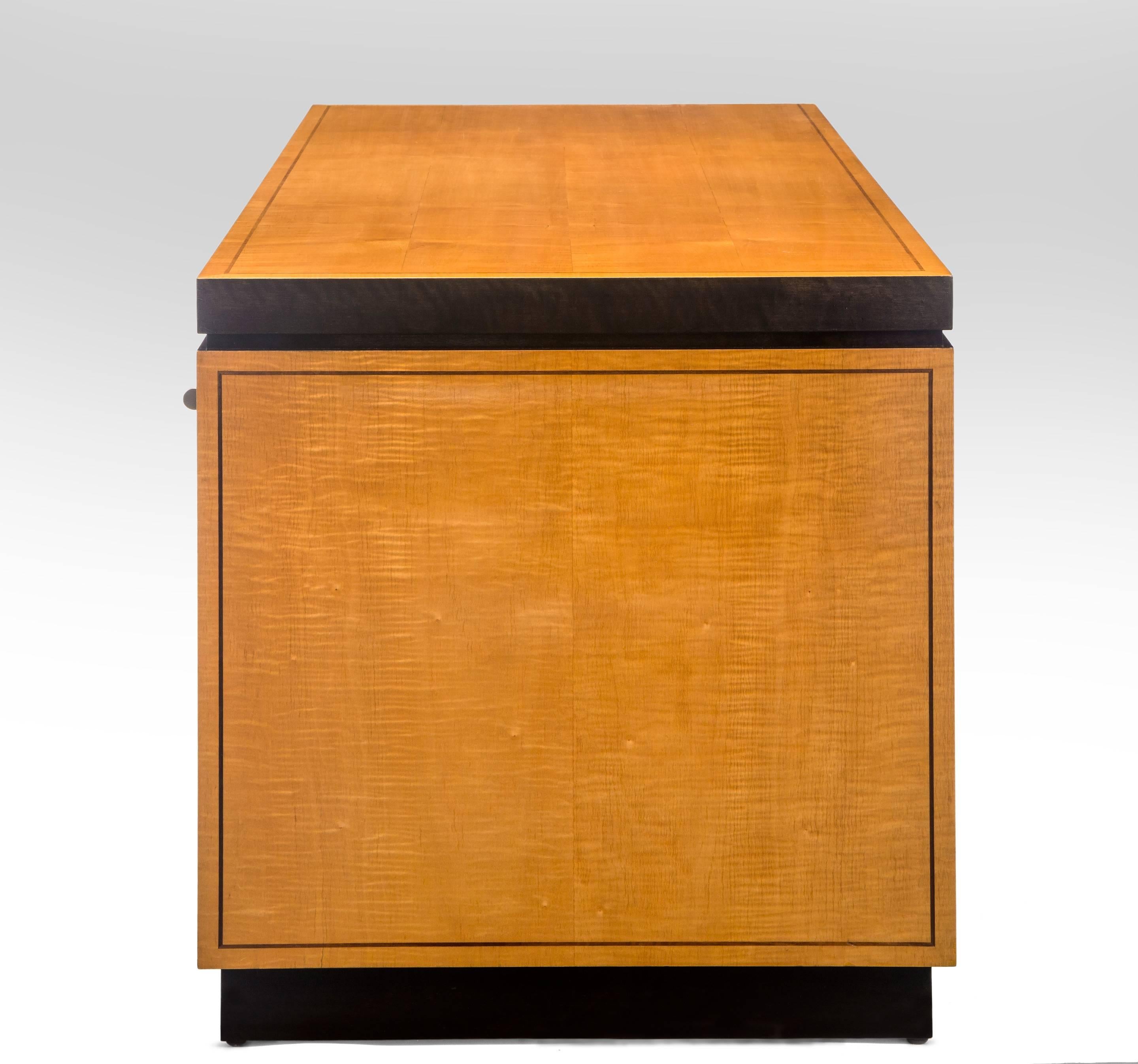 Axel-Einar Hjorth for Nordiska Kompaniet, Swedish Birch & Sycamore Pedestal Desk 2