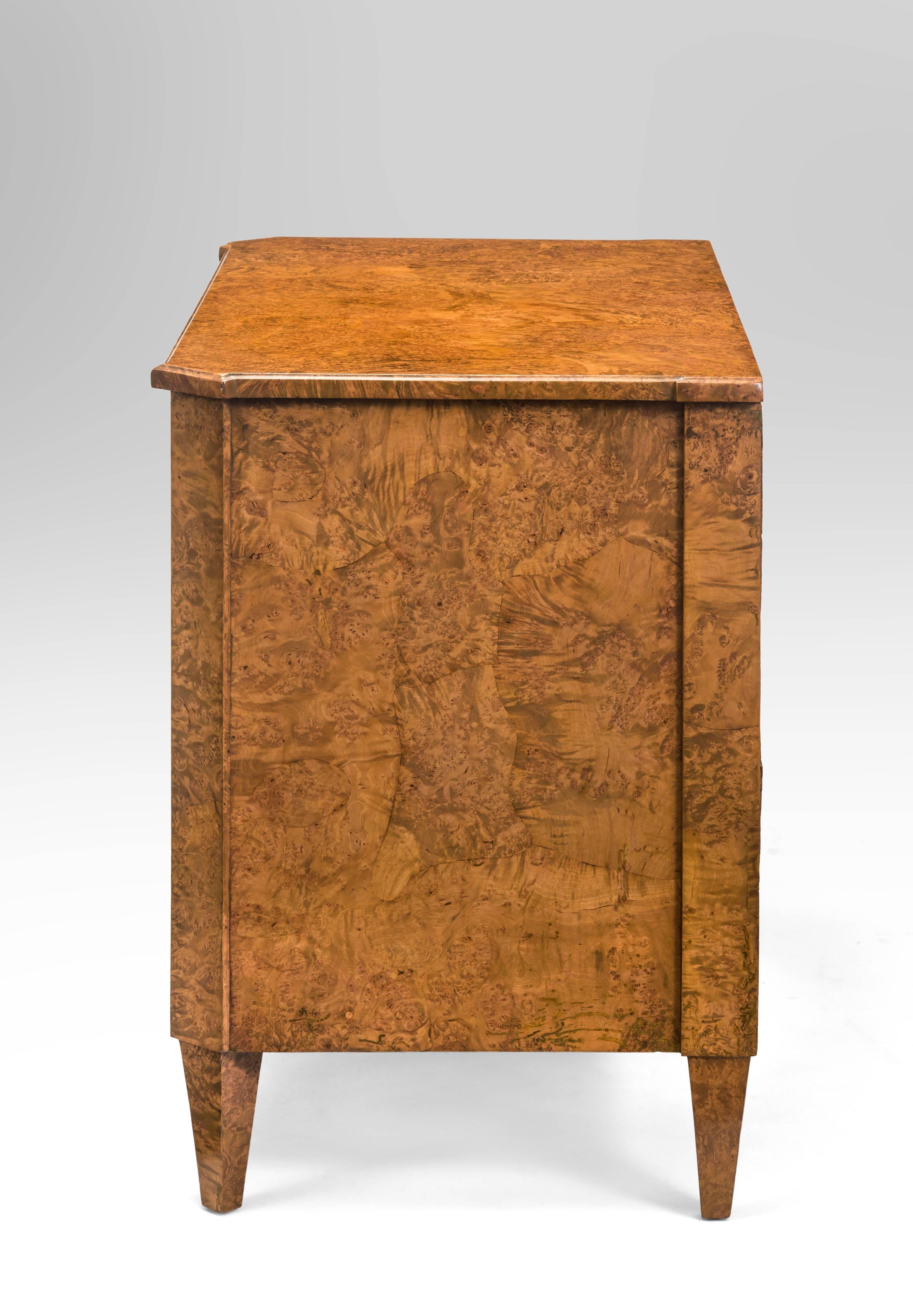 Swedish Neoclassical Brass Mounted Burlwood Commode In Good Condition In New York, NY