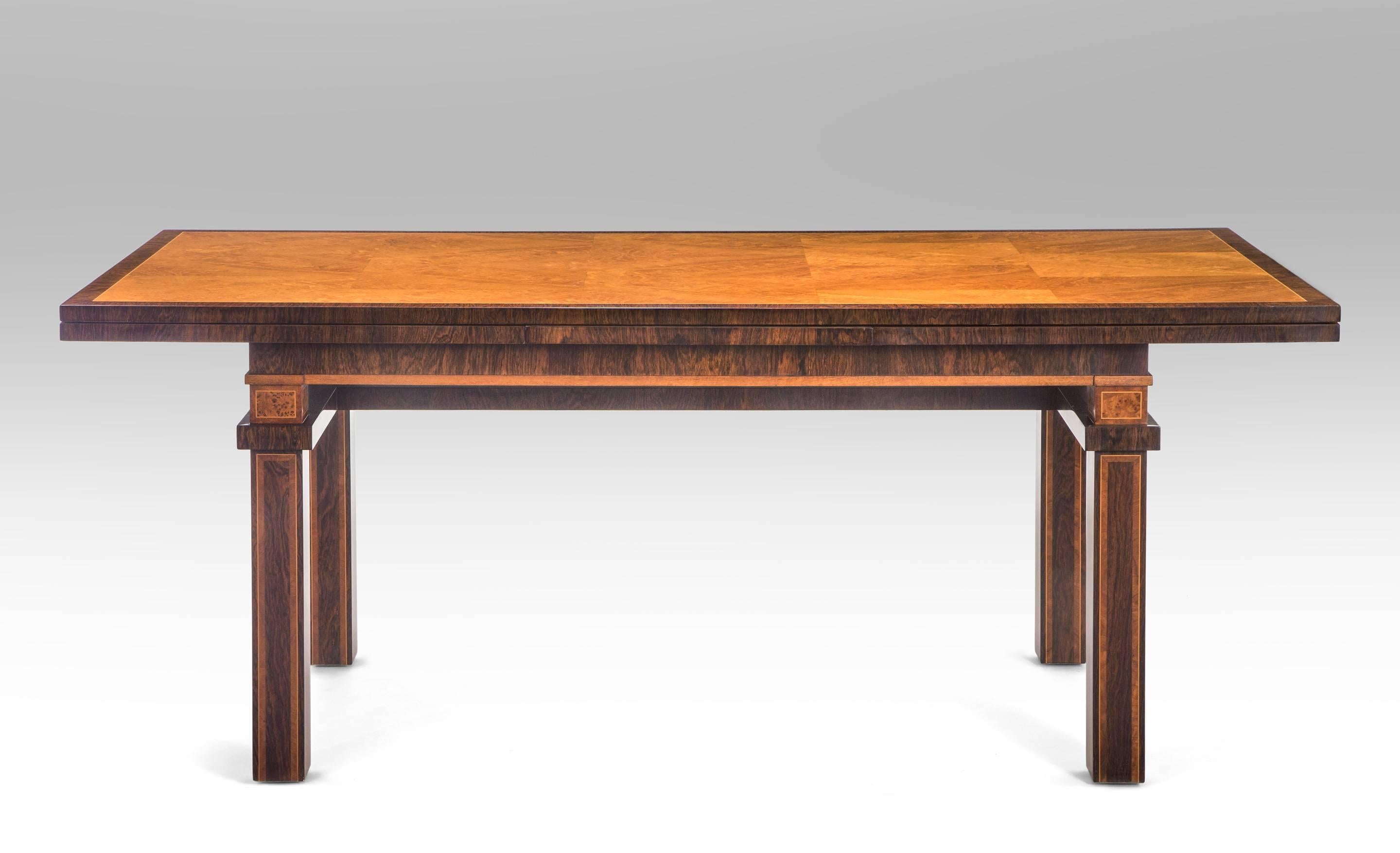 Carl Malmsten Swedish Grace Period Rosewood and Thuya Extendable Dining Table 2
