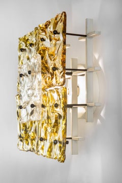 Venini Pair of Murano Glass Patchwork Ceiling / Sconces