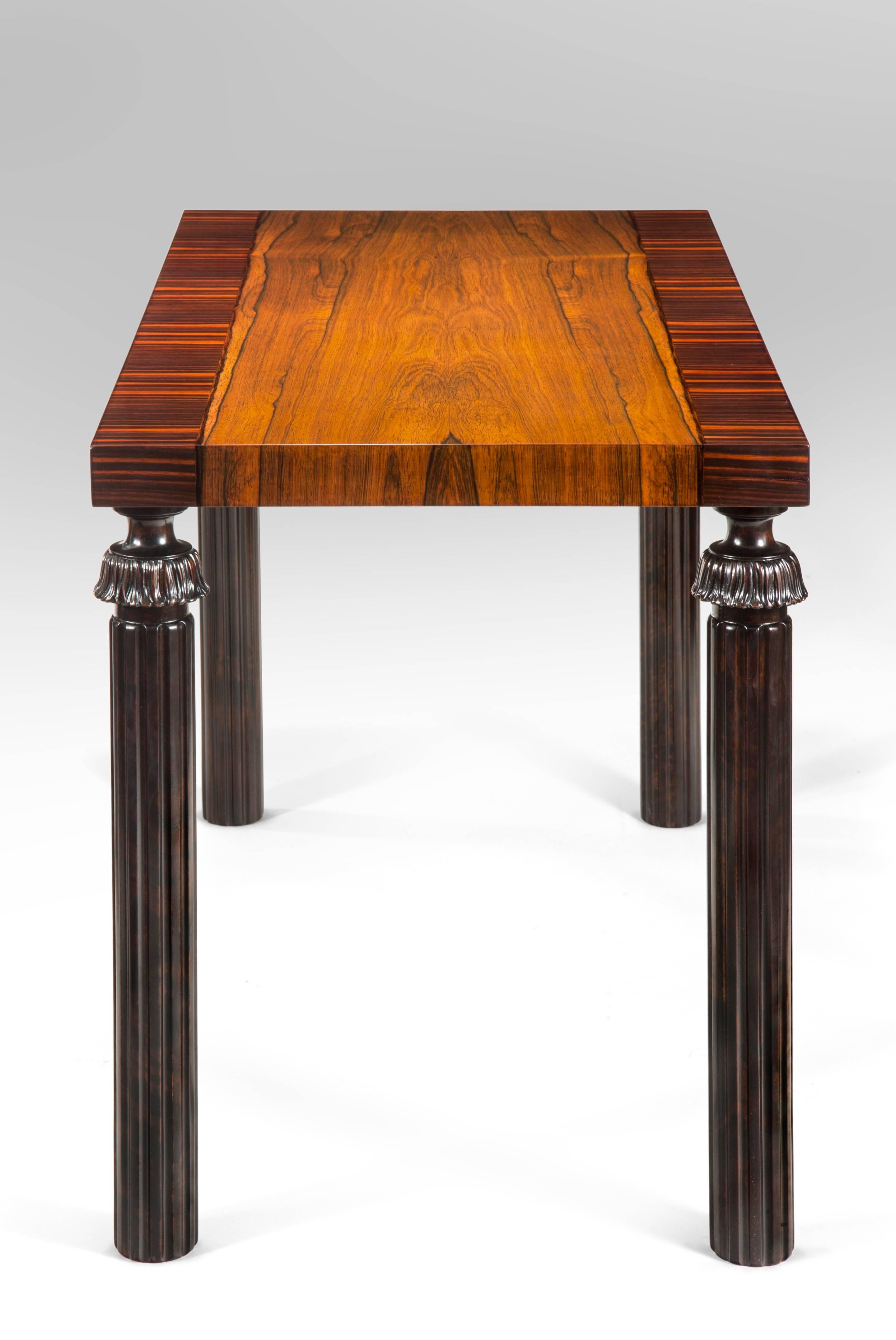 Mid-20th Century Reiners Möbelfabrik, A Swedish Macassar, Palisander and Ebonized Birch Table For Sale