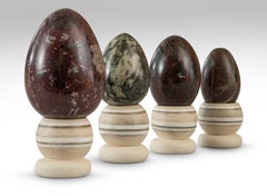 Set of Four Egg-Shaped Specimen Marbles