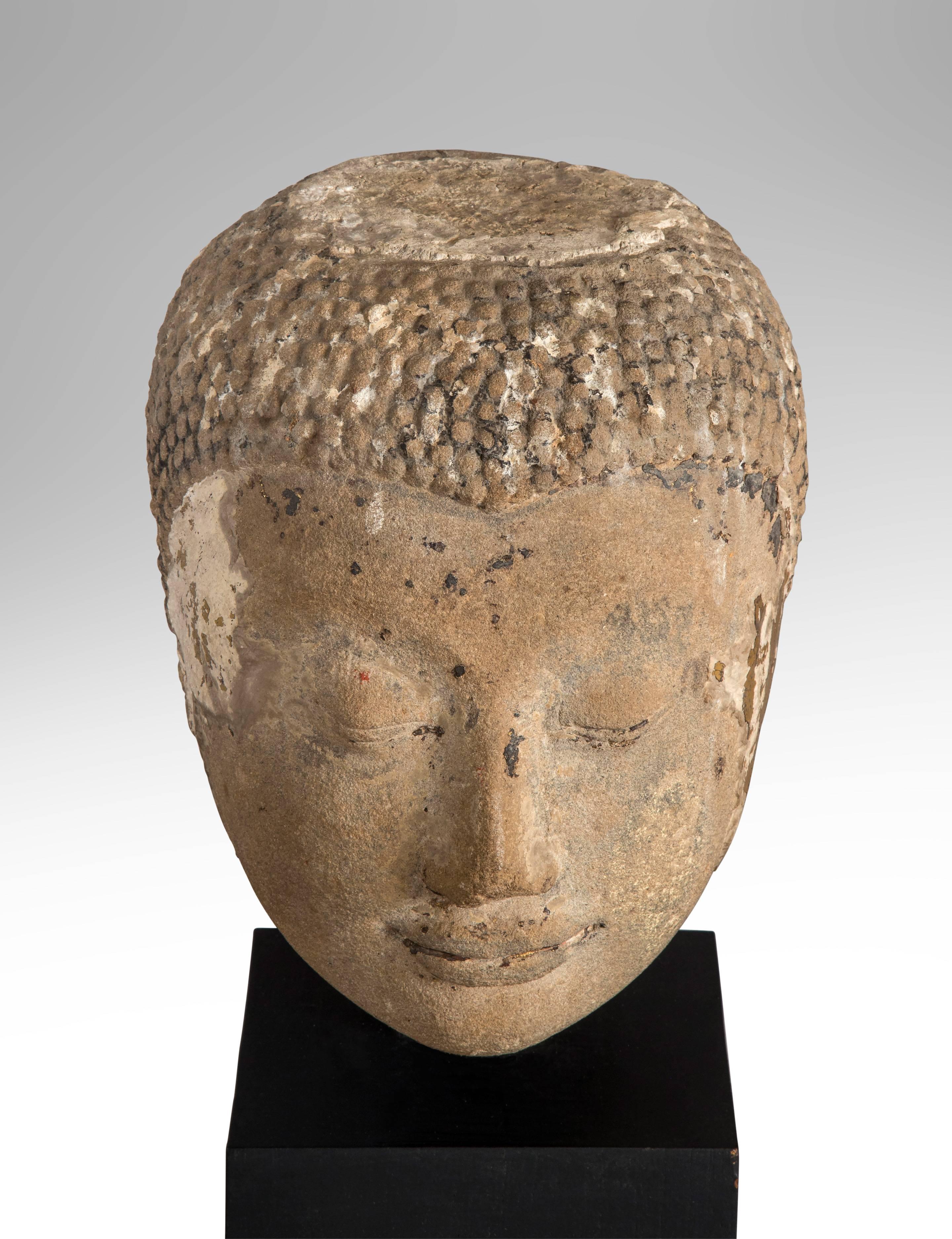 Thai Stone Bust of Buddha 3