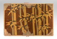 Japanese Gilt Copper Mounted Gold Lacquer Box or Robe Chest 'Hasami-Bako'