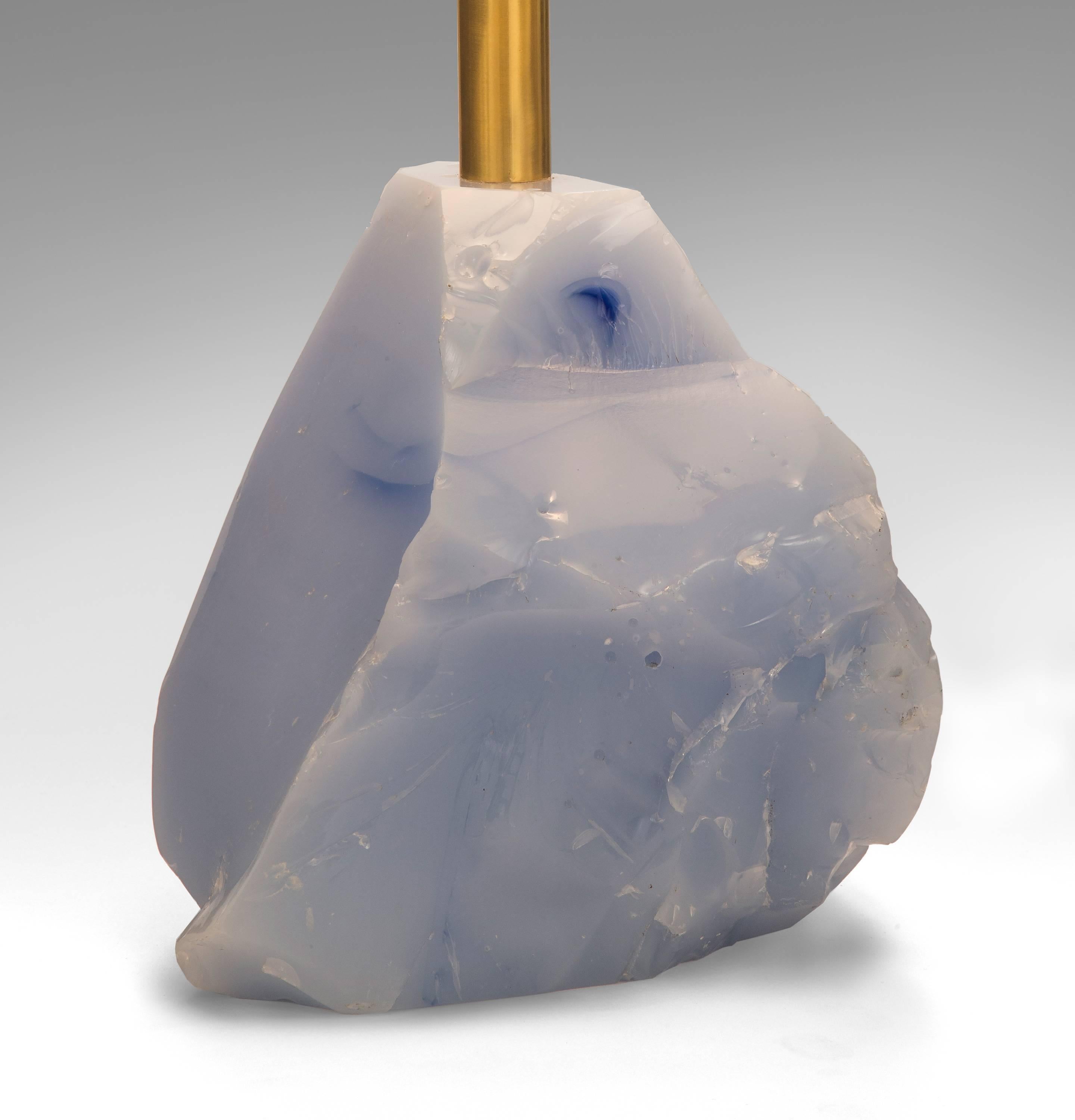 Modern Roberto Rida, A Unique Pair of Iceberg Glass Lamps
