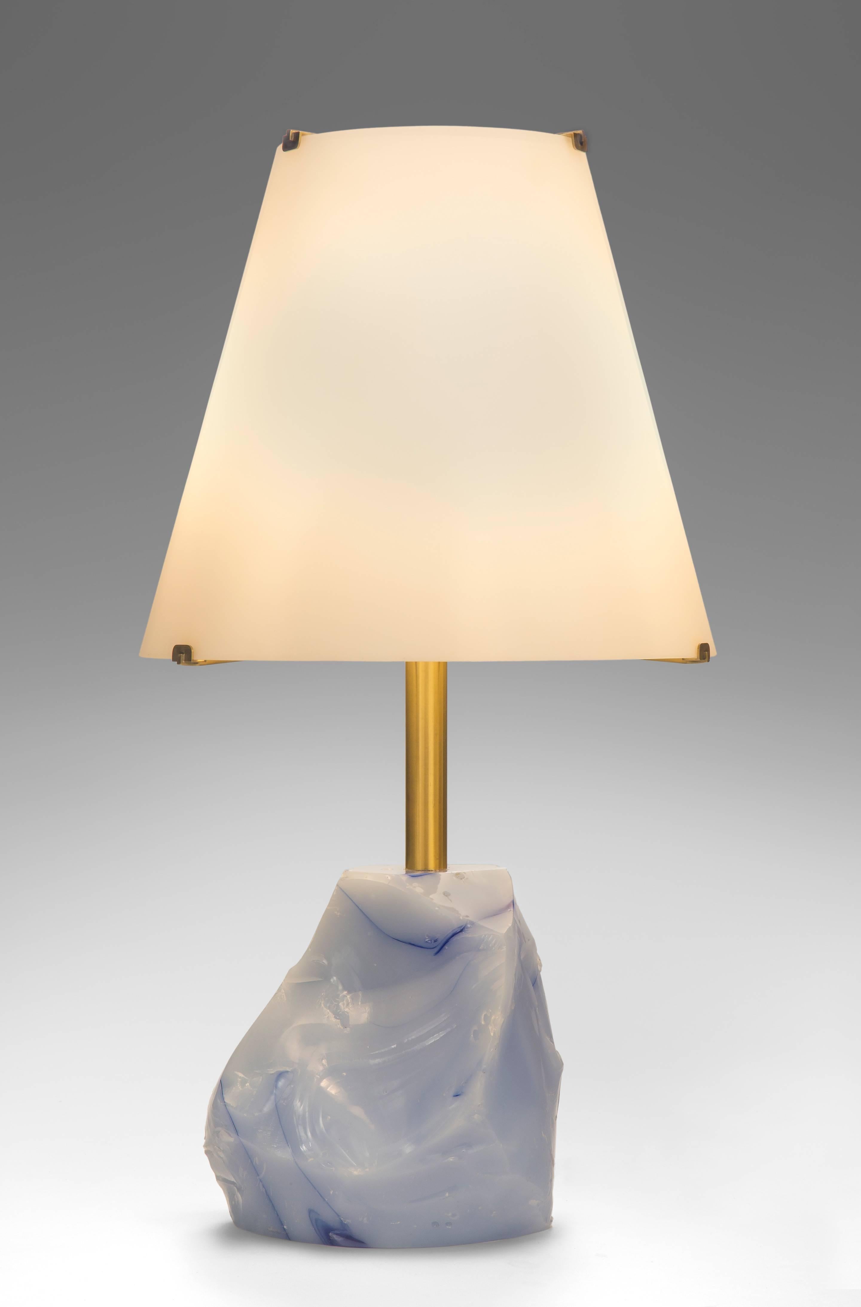 Italian Roberto Rida, A Unique Pair of Iceberg Glass Lamps