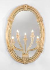 Seguso, a Large Pair of Italian Murano Glass Mirror Sconces