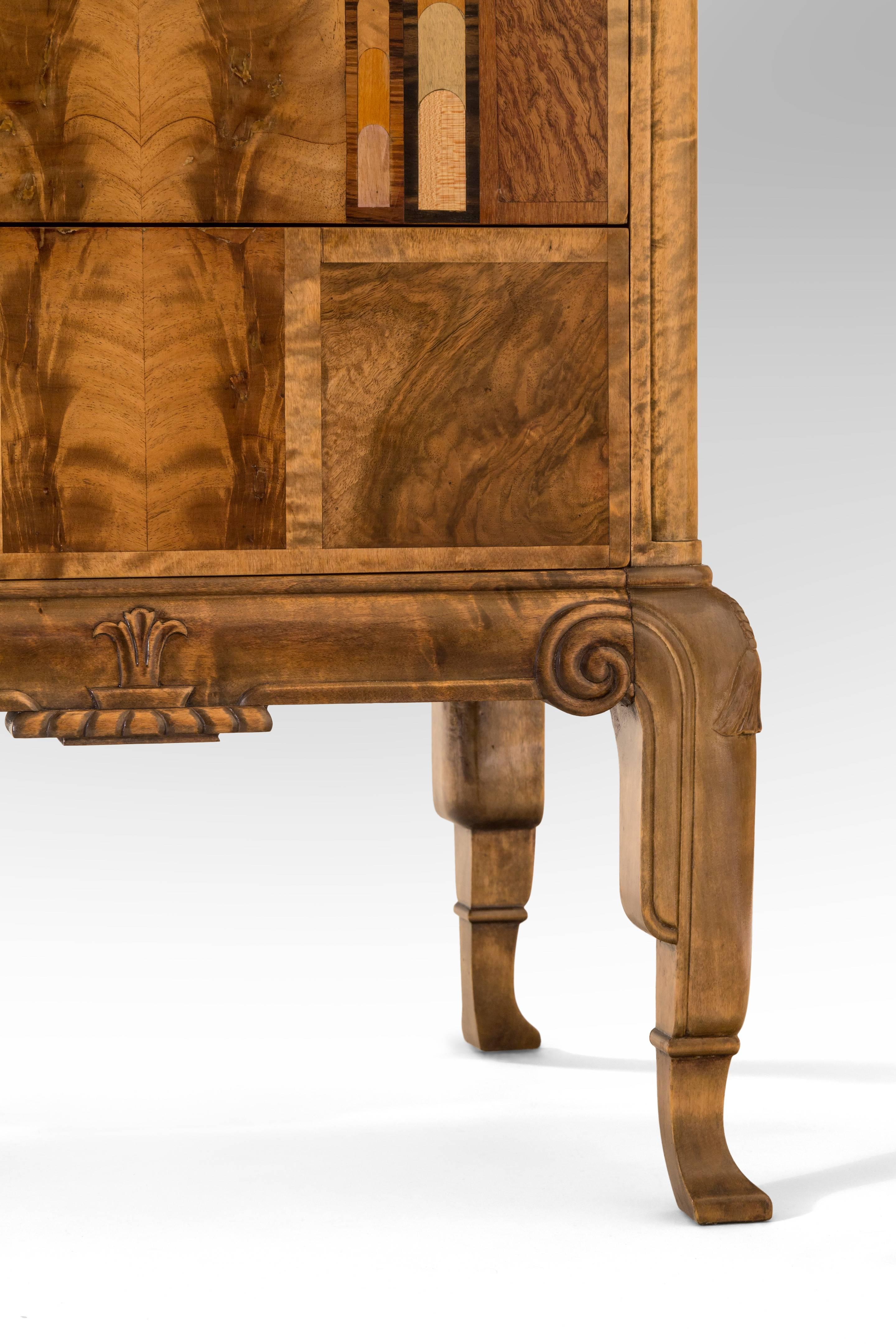 A Swedish Grace Period Marble and Marquetry Commode 2