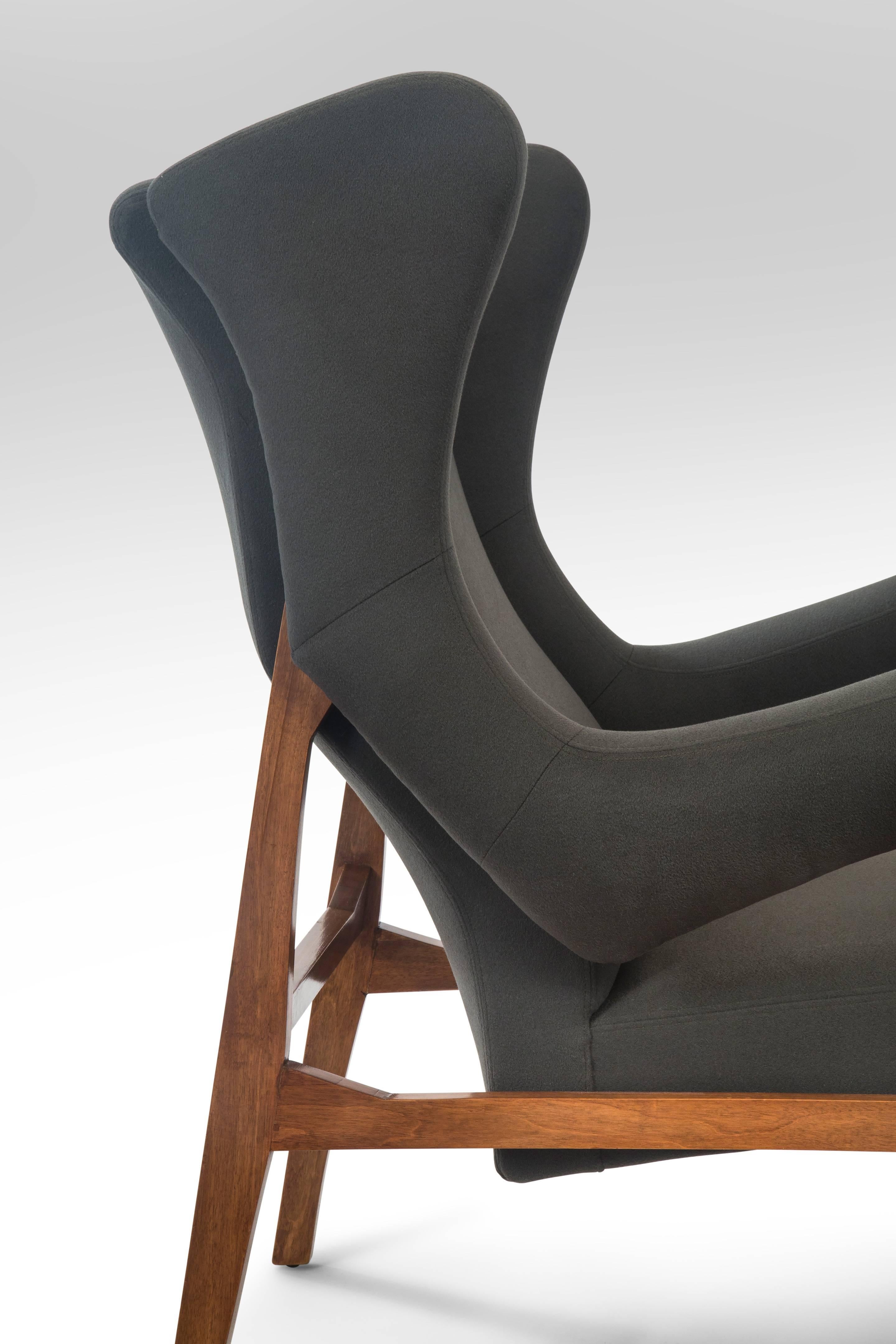 Franco Albini, Pair of Rare Italian Fiorenza Upholstered Armchairs 2