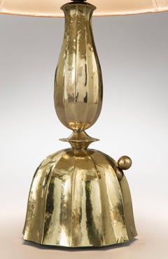 Josef Hoffmann, Wiener Werkestätte, Vienna Secession, Pair Brass Table Lamps