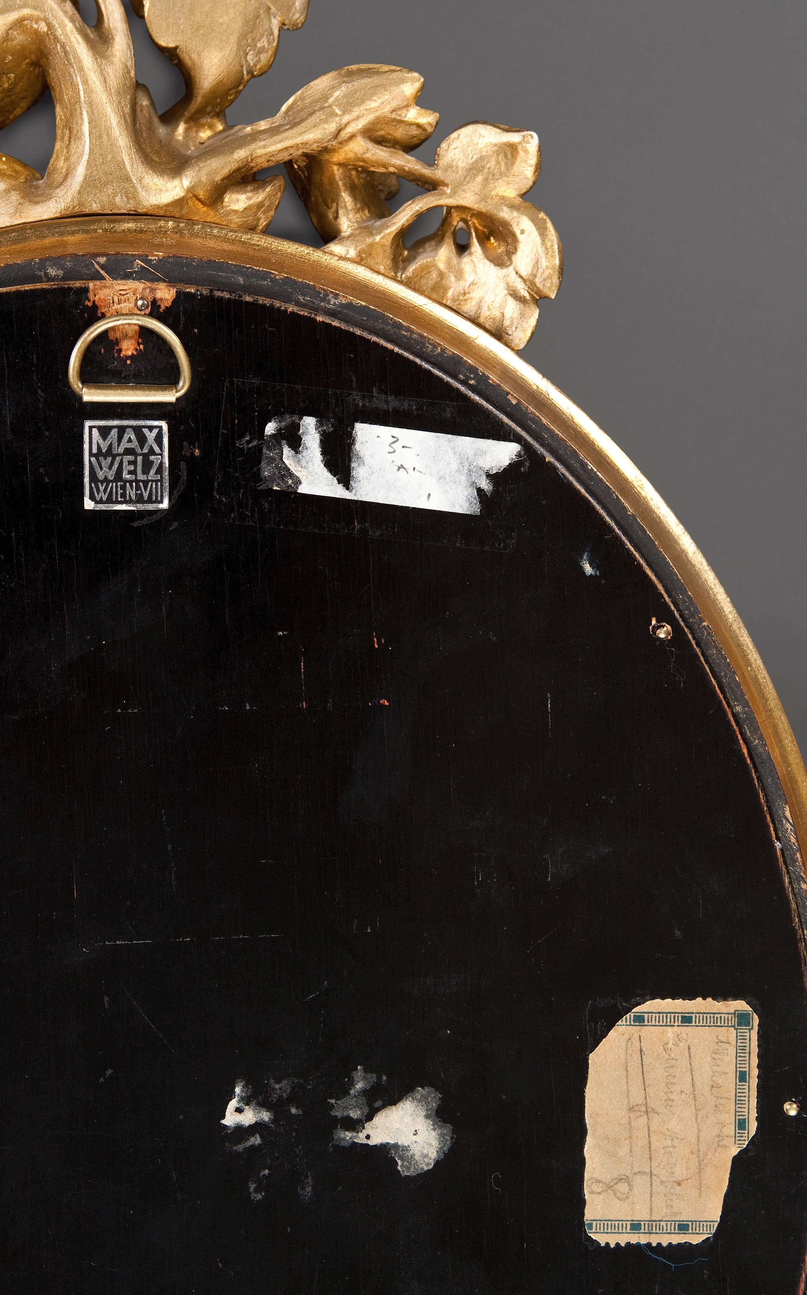 Austrian Dagobert Peche for the Wiener Werkstätte, Viennese Carved Giltwood Mirror