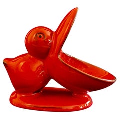 Posacenere o ciotolina per snack “Red Fat Lava” di PAN, Pelican, German Art Ceramic, 1960 circa