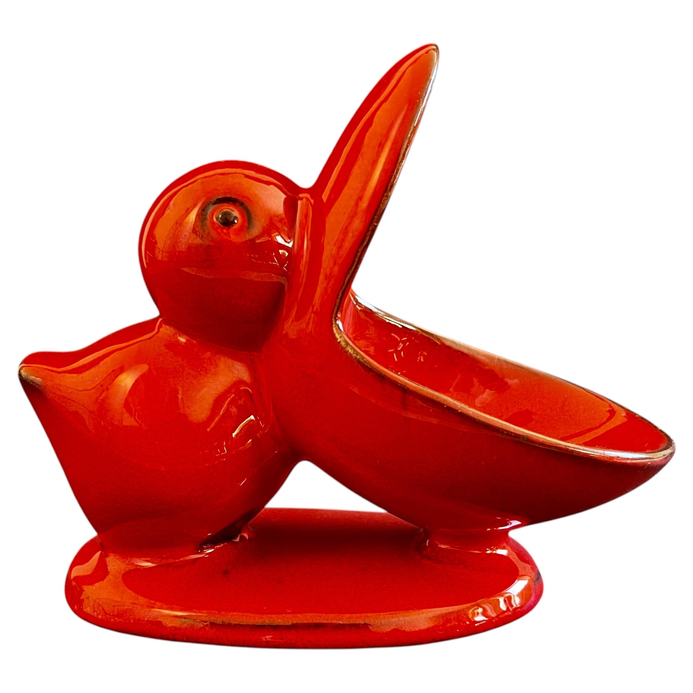 Cendrier ou bol à snacks « Red Fat Lava » de PAN, Pelican, céramique d'art allemande, vers 1960