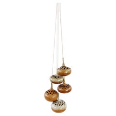 5er-Set hängende Keramik-Blumenhalter, Vintage aus Frankreich, Atelier 7 Soleils
