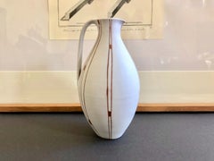 Striped Ceramic Vase or Jug Ruscha in Cream, 1950s Germany