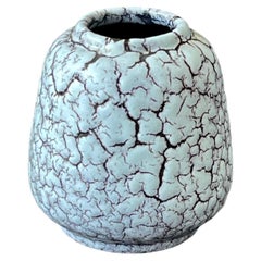 Small Fat Lava Ceramic Vase ''Cortina'' in Mint by Jasba, 1950s Vintage Germany
