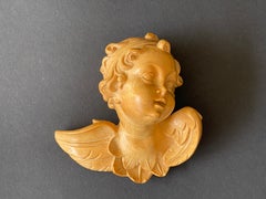 Putto de madera tallado a mano procedente de Alemania, década de 1950, querubín de estilo barroco antiguo