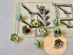 Set da 10 portacarte in porcellana con motivi floreali "Royal Adderley" (rose e fiori), Inghilterra