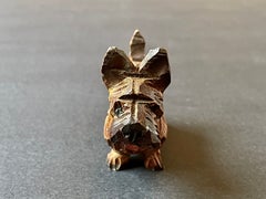 Terrier écossais ancien sculpté dans le bois, d'origine anglaise, vers les années 1930