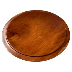 Mid Century Scandinavian Cherry Wood Centerpiece Bowl, 1970