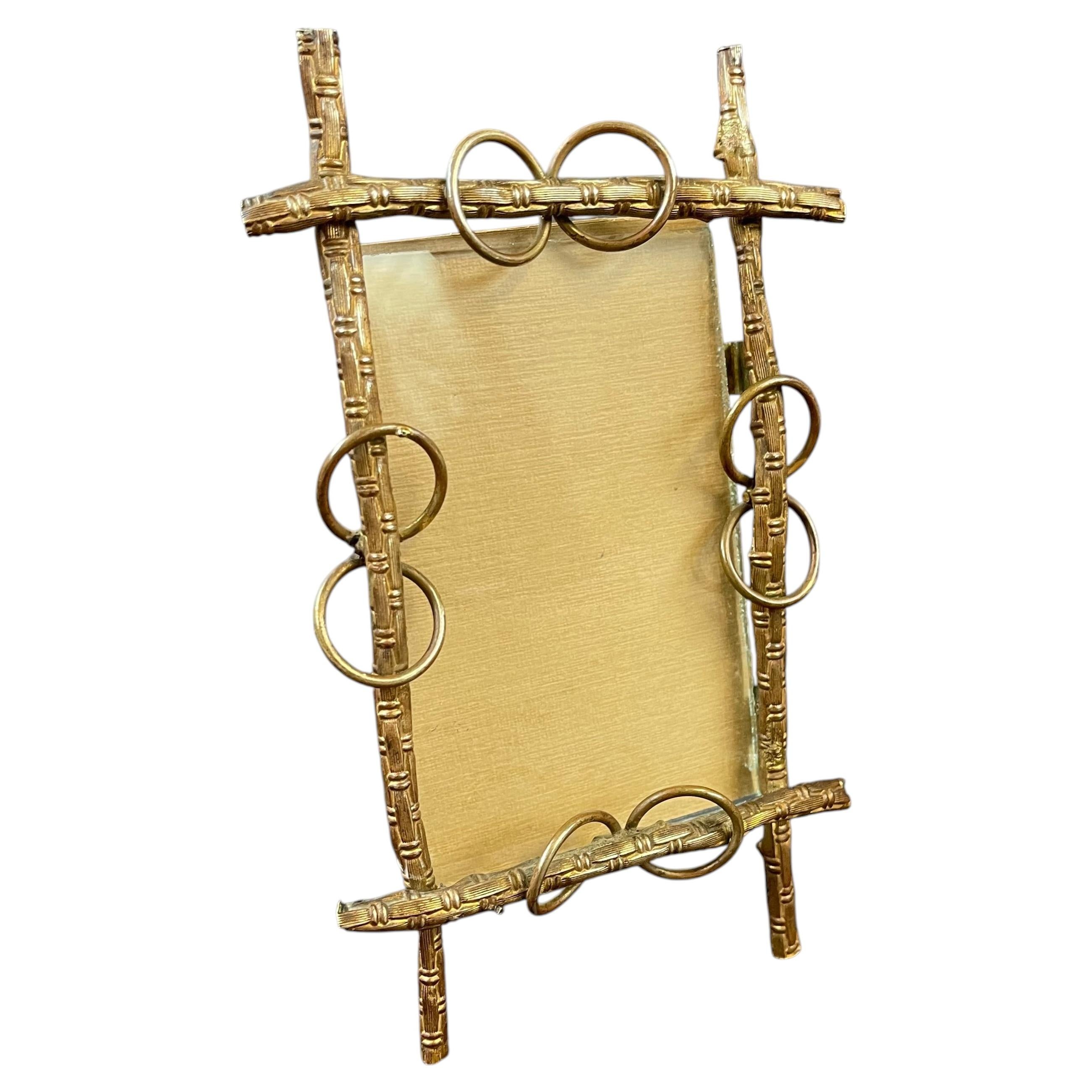 Marco de fotos antiguo de estilo Art Déco, latón dorado, hacia 1925, Austria