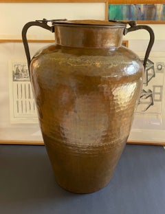 Enorme vaso antico in rame forgiato a mano o urna di conservazione, 1820 circa, Germania