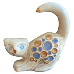 Statuetta di gatto "Marianne Starck", opera d'arte in ceramica per M. Andersen & Son, Danimarca, anni '60