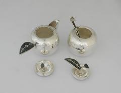 Los Castillo Silverplate Apple Form Sugar and Creamer