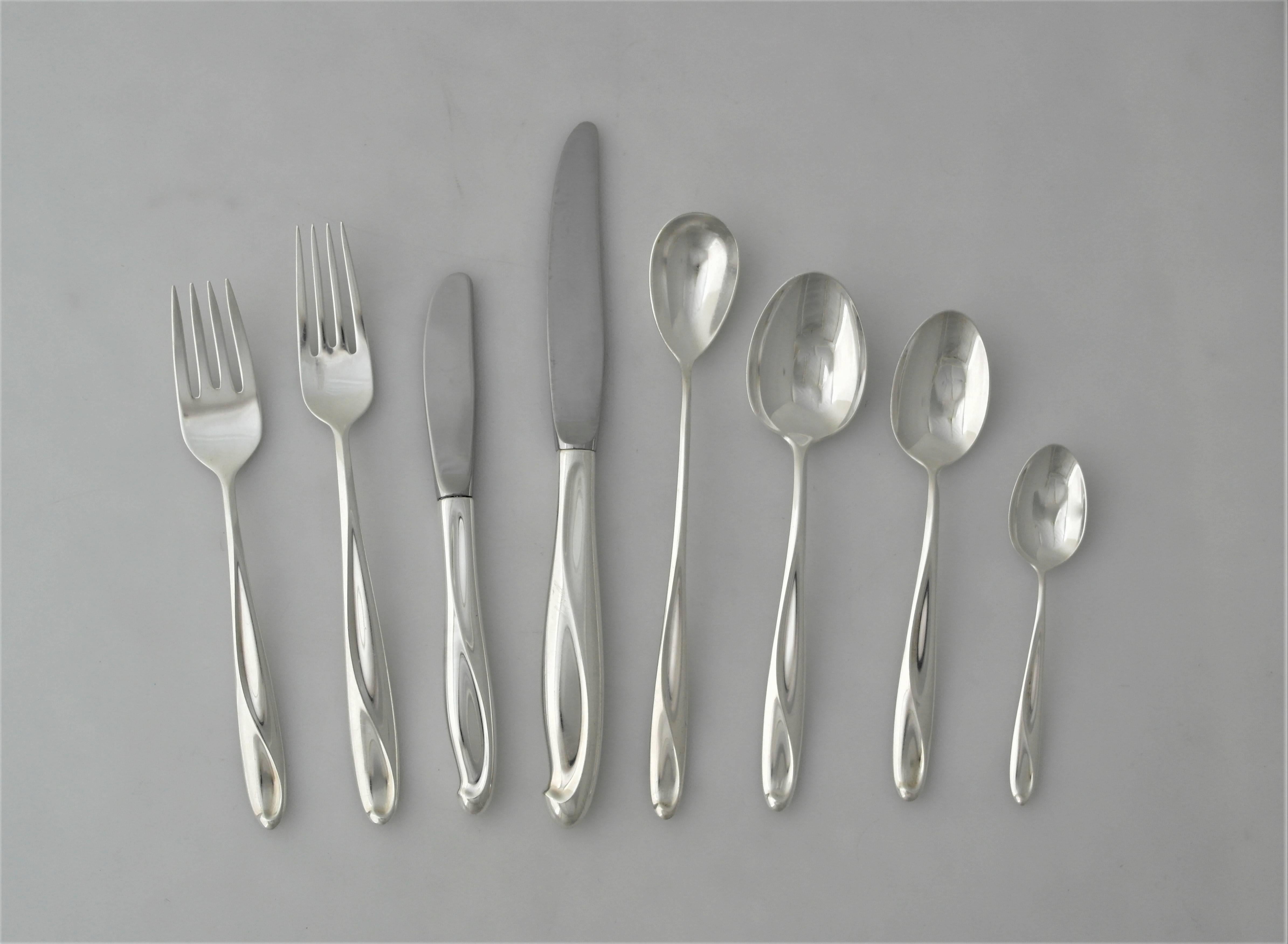 American ELSA PERETTI-LIKE Reed & Barton Sterling Silver SCULPTURE Set for 12 119 pcs For Sale
