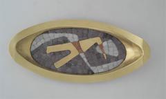 Salvador Teran Brass and Glass Mosaic Decorative Tray