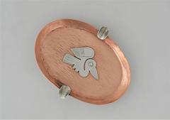 Peruvian Hand-Wrought Copper and Silver Ashtray